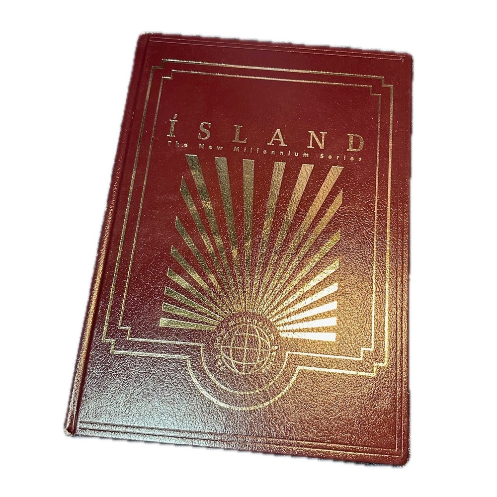 ÍSLAND New Millennium Series Iceland Photography Hardcover Book Burgundy Gold
